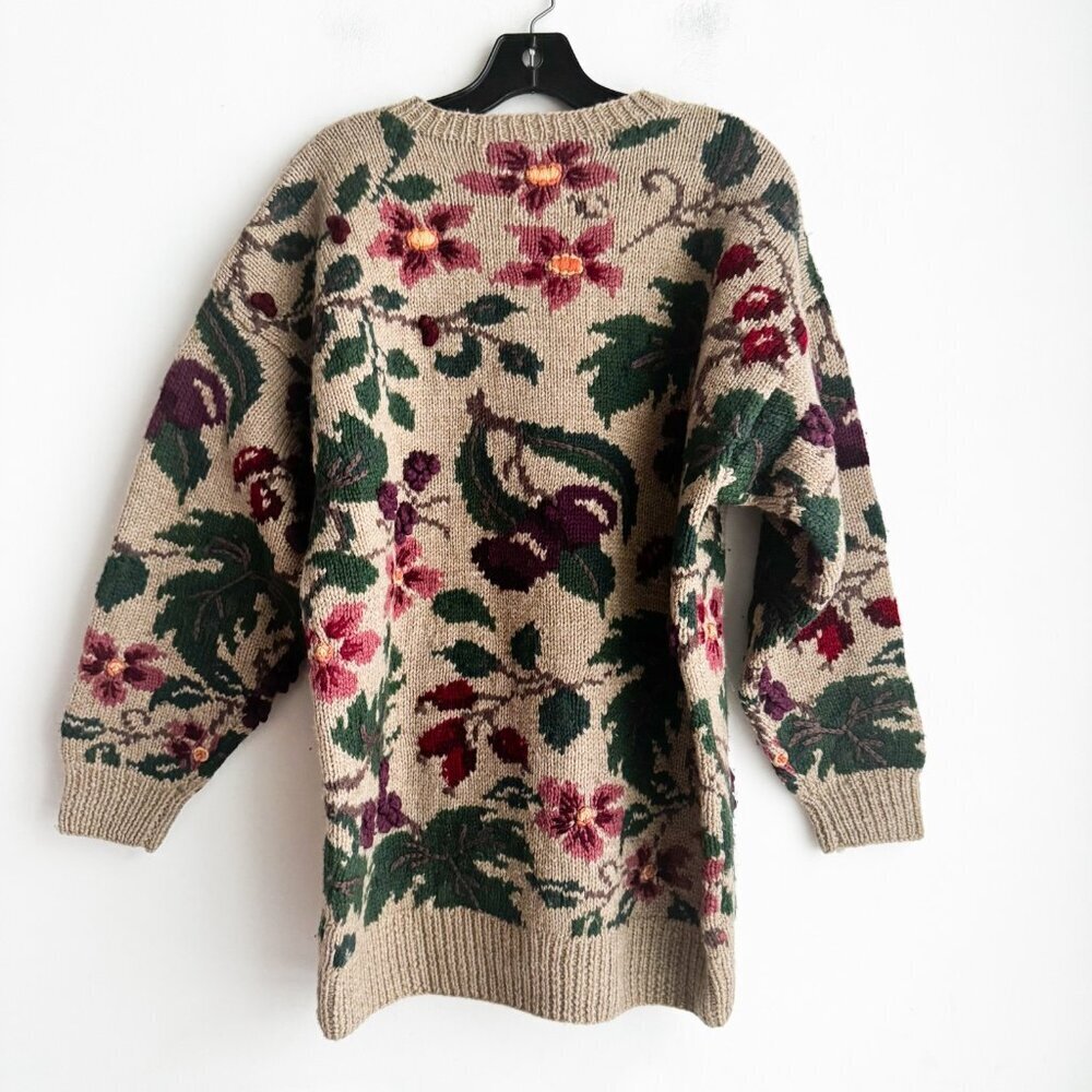 Vintage Laura Ashley Pure New wool Floral Pullover S/M/L LIKE NEW - Picture 6 of 9